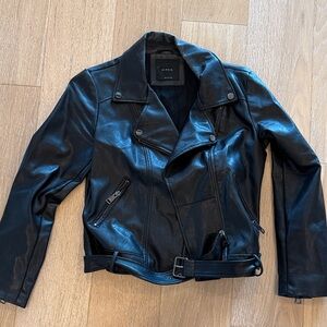 Elodie Black Faux Leather Moto Jacket